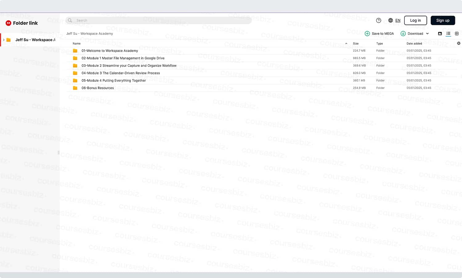 Workspace Academy Download Proof
